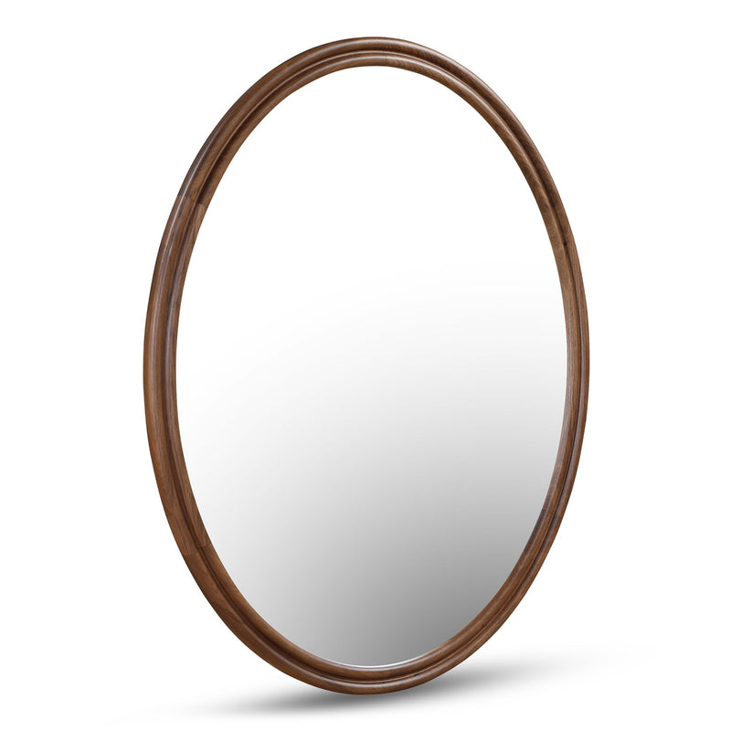 Alcott - Accent Oval Mirror - Dark Brown - JaxCo Furniture