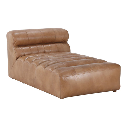 Ramsay - Leather Chaise - Tan - JaxCo Furniture