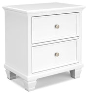 Fortman - White - Two Drawer Night Stand - JaxCo Furniture