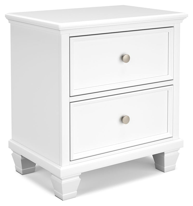 Fortman - White - Two Drawer Night Stand - JaxCo Furniture
