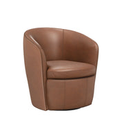 Barolo - 100% Italian Leather Swivel Club Chair (Set of 2) - JaxCo Furniture