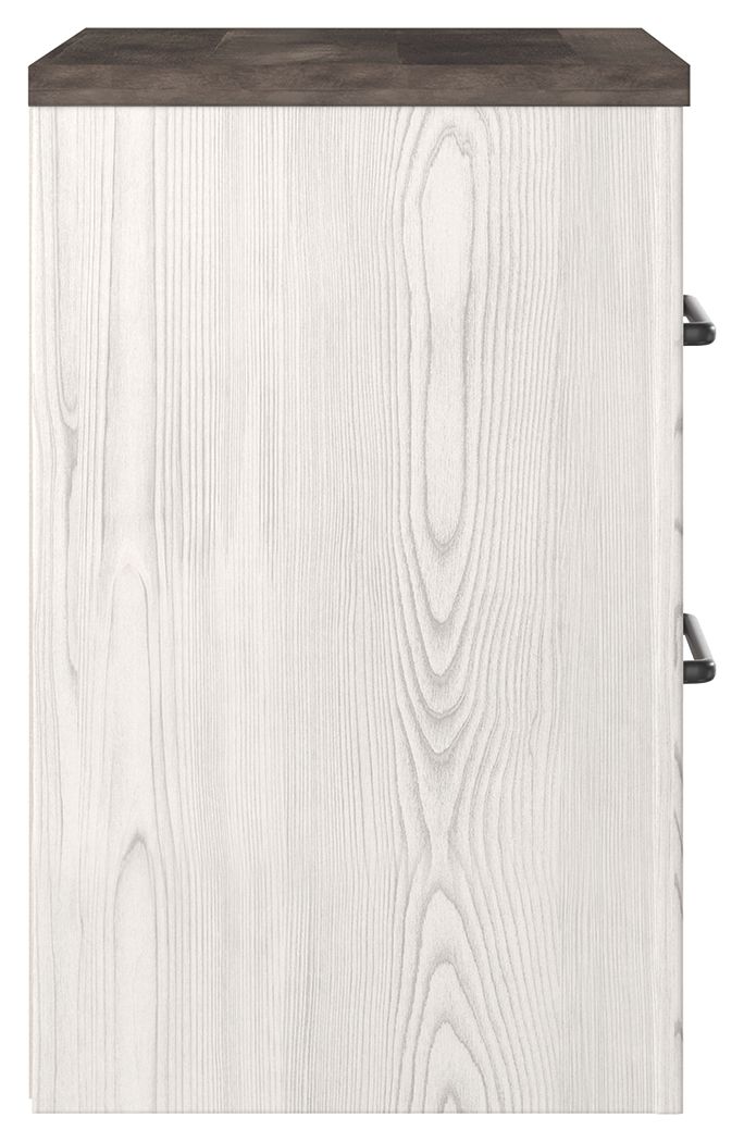 Gerridan - Two Drawer Night Stand - White / Gray - JaxCo Furniture