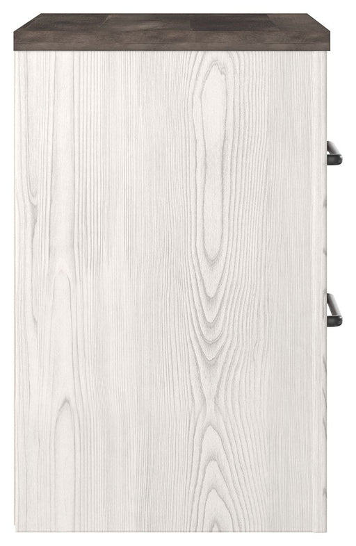 Gerridan - Two Drawer Night Stand - White / Gray - JaxCo Furniture