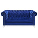 Bleker - Upholstered Tuxedo Arm Tufted Loveseat - Blue - JaxCo Furniture