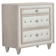 Antonella - Upholstered 3-Drawer Nightstand - JaxCo Furniture
