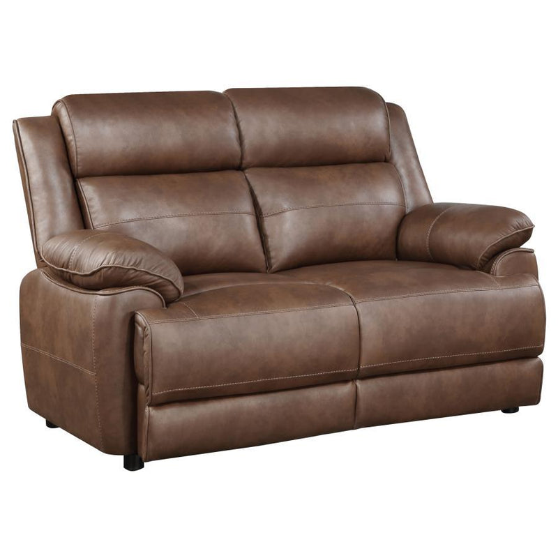 Ellington - Upholstered Padded Arm Loveseat - Dark Brown - JaxCo Furniture