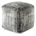 Hazel - Square Pouf - Dark Gray - JaxCo Furniture