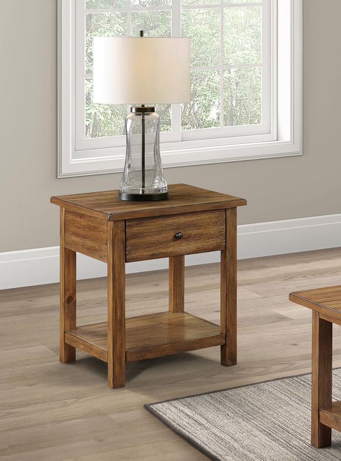 Payne - 1 Drawers Wood End Table with Shelf - JaxCo Furniture