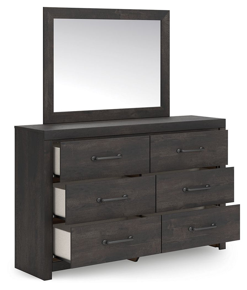 Hollivern - Dark Gray - Dresser And Mirror - JaxCo Furniture
