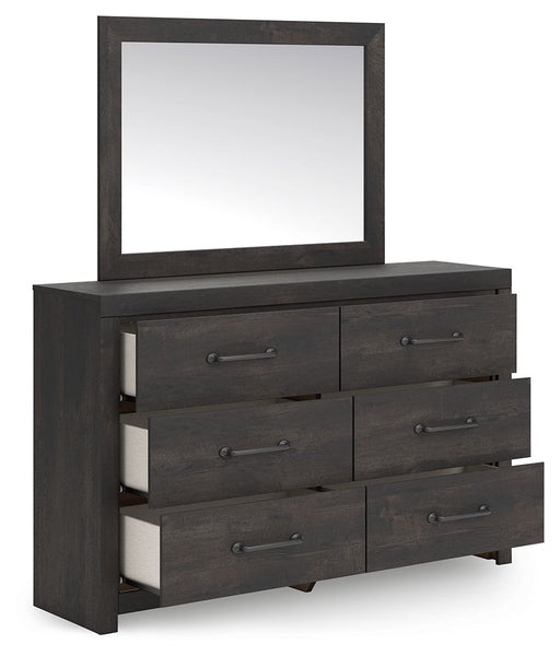 Hollivern - Dark Gray - Dresser And Mirror - JaxCo Furniture