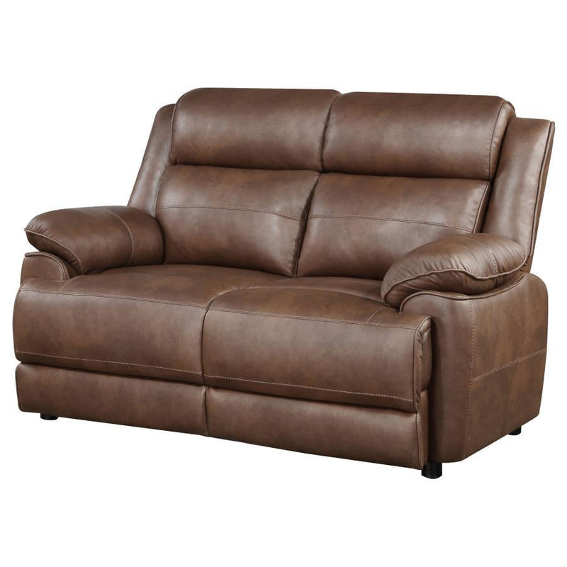 Ellington - Upholstered Padded Arm Loveseat - Dark Brown - JaxCo Furniture