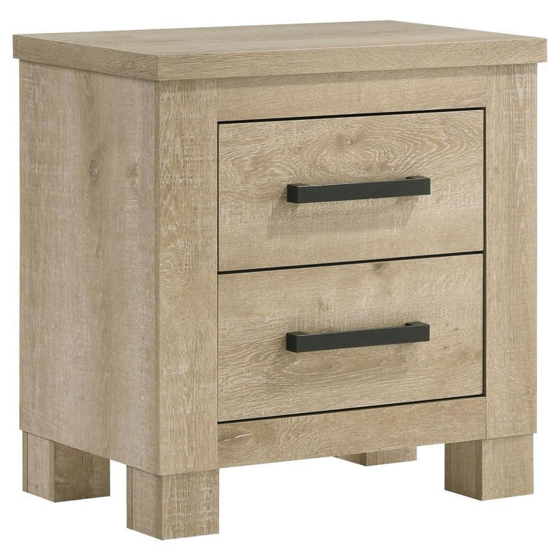 Oakglen - 2-Drawer Nightstand Bedside Table - Weathered Oak - JaxCo Furniture