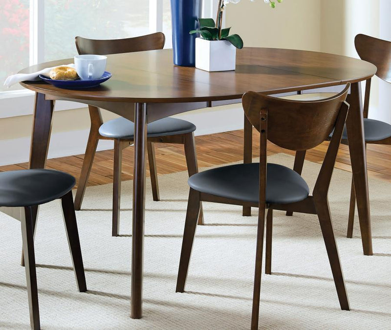 Jedda - Oval Extension Leaf Dining Table - Dark Walnut - JaxCo Furniture