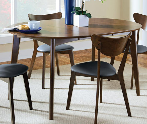 Jedda - Oval Extension Leaf Dining Table - Dark Walnut - JaxCo Furniture