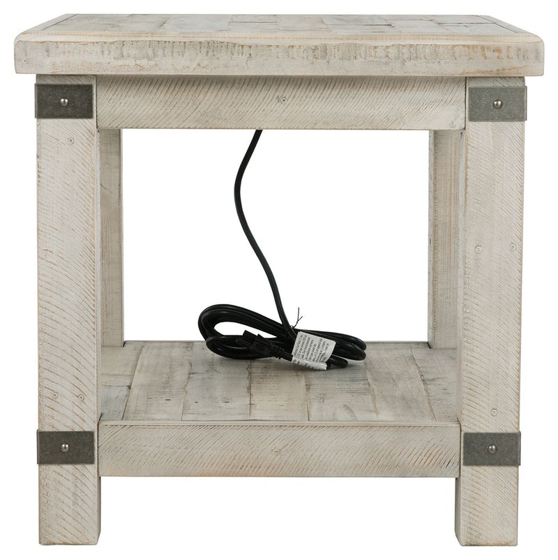 Carynhurst - White Wash Gray - Rectangular End Table - JaxCo Furniture