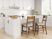 Cabalynn - Oatmeal / Light Brown - Upholstered Barstool (Set of 2) - JaxCo Furniture