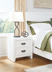 Binterglen - White - Two Drawer Night Stand - JaxCo Furniture
