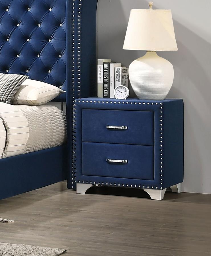 Melody - Upholstered 2-Drawer Nightstand - JaxCo Furniture