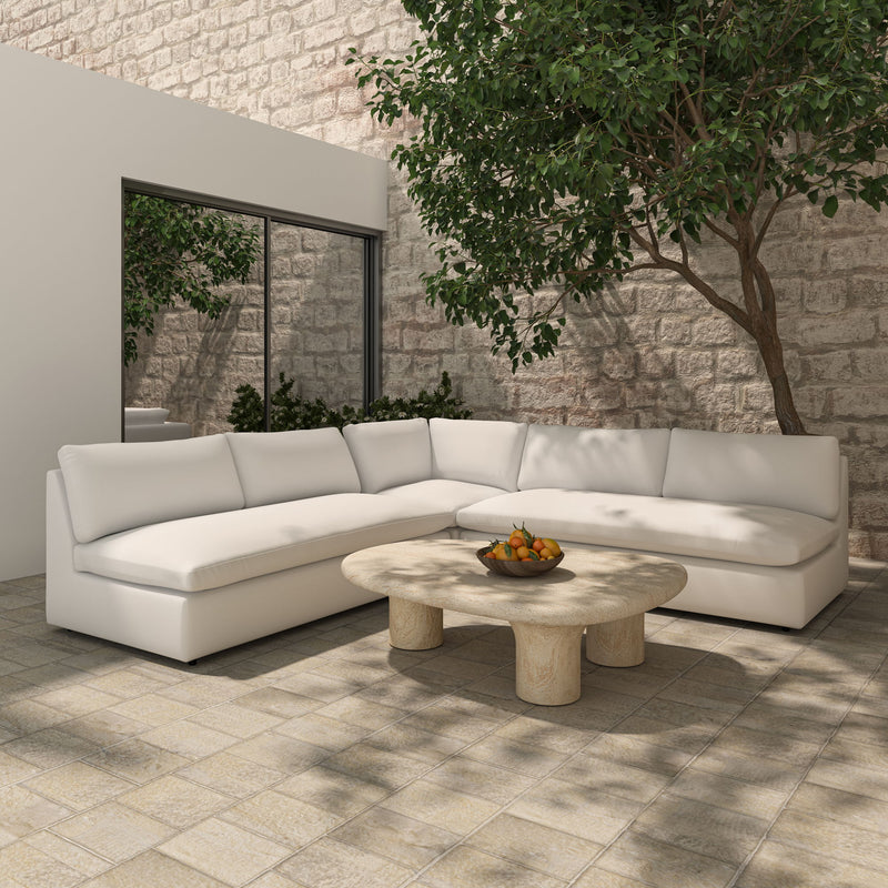Miles - 5 Piece Outdoor Modular - White - JaxCo Furniture