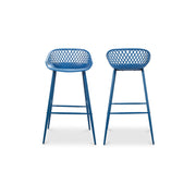 Piazza - Outdoor Barstool (Set of 2) - Blue - JaxCo Furniture