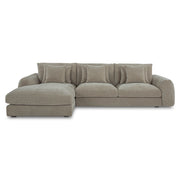 Berga - Sectional Pebble Left Stationary Sofa - Gray - JaxCo Furniture