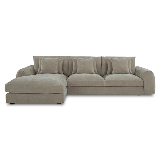 Berga - Sectional Pebble Left Stationary Sofa - Gray - JaxCo Furniture