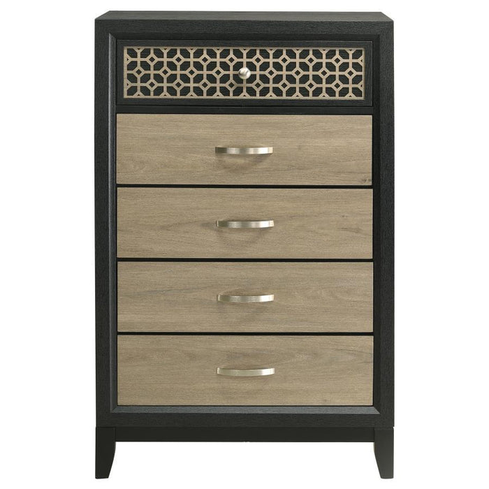 Valencia - 5-Drawer Bedroom Chest - Black - JaxCo Furniture