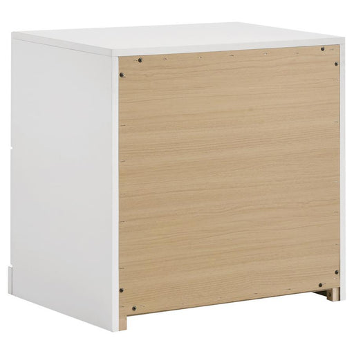 Ines - 2-Drawer Nightstand Bedside Table - White High Gloss - JaxCo Furniture
