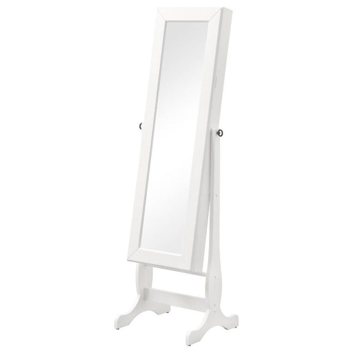 Batista - Cheval Mirror With Jewelry Storage - White - JaxCo Furniture