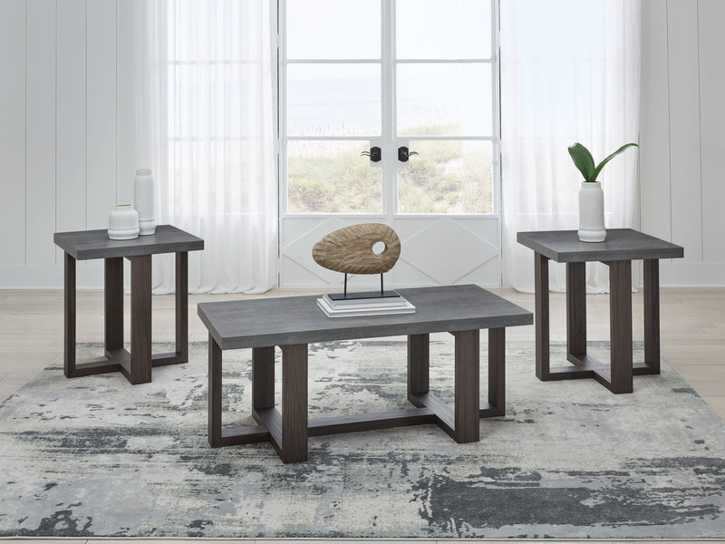 Dynnford - Gray / Brown - Occasional Table Set (Set of 3) - JaxCo Furniture