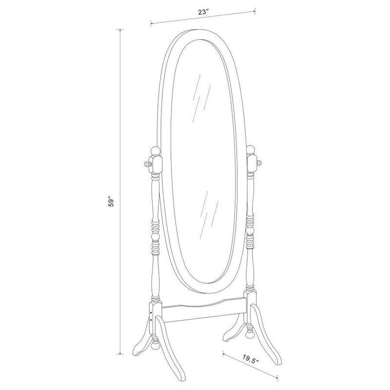 Foyet - Wood Adjustable Length Cheval Mirror - JaxCo Furniture