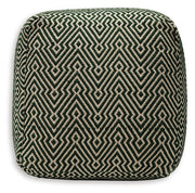 Abacy - Green / Ivory - Pouf - JaxCo Furniture