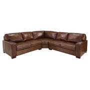 Beckham Chestnut Leather 3-Piece Sectional - JaxCo Furniture