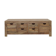 Esther - 6-Drawer Solid Wood Coffee Table - Natural - JaxCo Furniture
