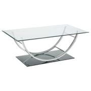 Danville - Rectangular U-Shaped Glass Top Table - JaxCo Furniture