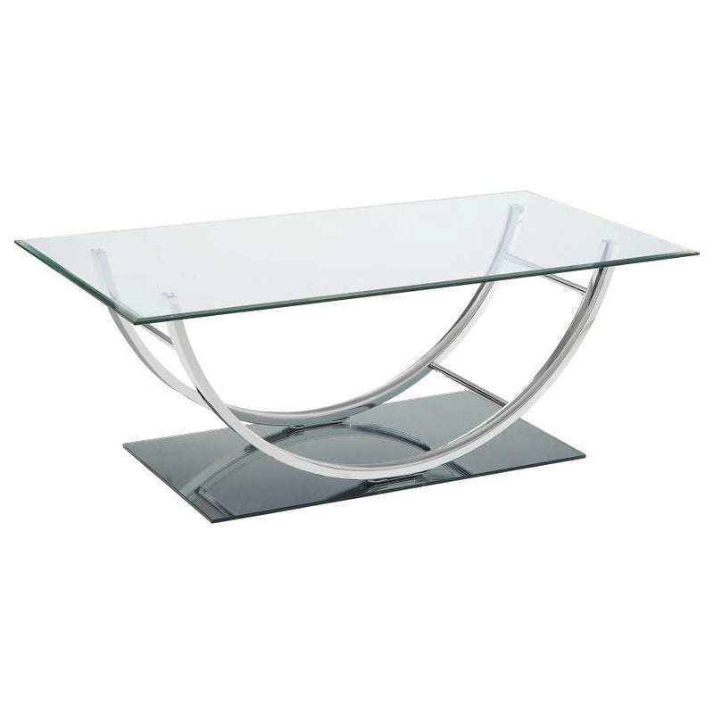 Danville - Rectangular U-Shaped Glass Top Table - JaxCo Furniture