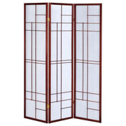 Katerina - 3-Panel Room Divider Folding Shoji Screen - Cherry - JaxCo Furniture