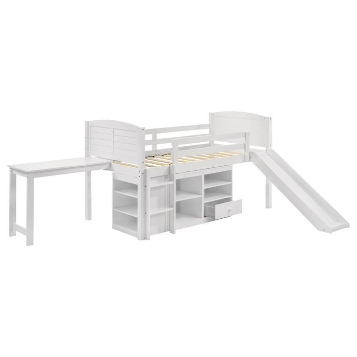 Millie - Twin Workstation Loft Bed - White - JaxCo Furniture