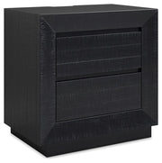 Londer - Black - Two Drawer Night Stand - JaxCo Furniture