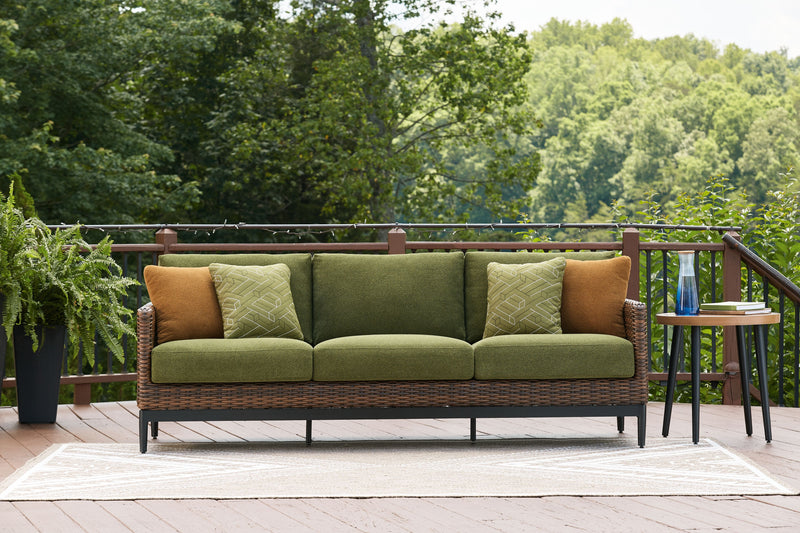 Horizon Hall - Brown / Green - Sofa With Cushion - JaxCo Furniture