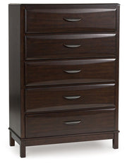 Vanmore - Dark Brown - Five Drawer Chest - JaxCo Furniture