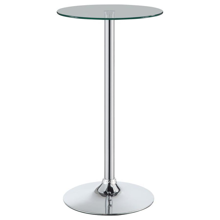 Abiline - Round Glass Top Bistro Bar Table - Chrome - JaxCo Furniture