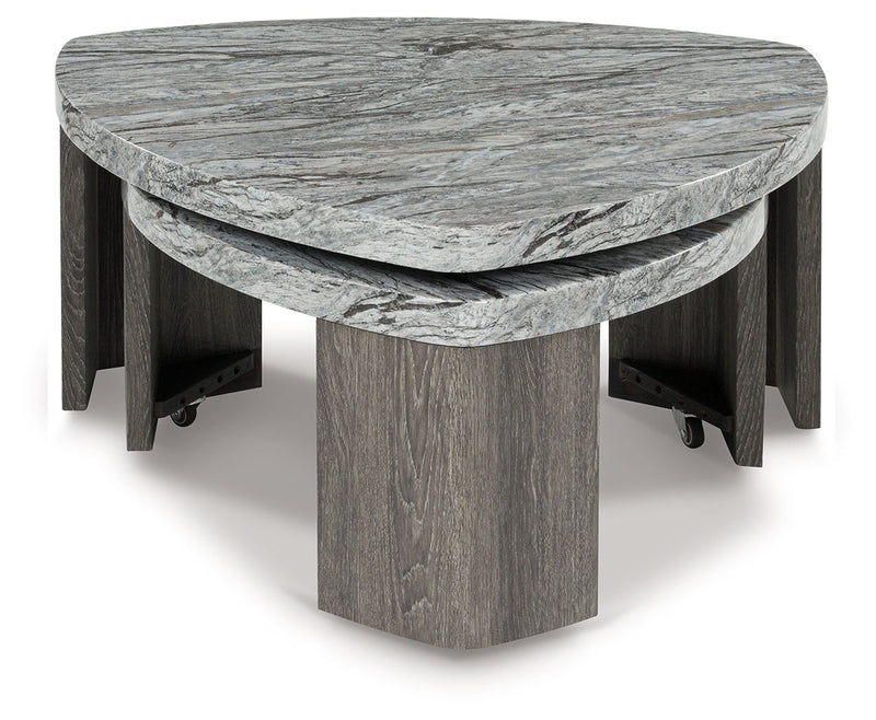 Surmour - Gray / Brown - Stacked Cocktail Table - JaxCo Furniture
