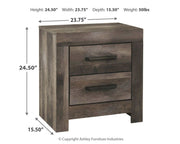 Wynnlow - Gray - Two Drawer Night Stand - JaxCo Furniture