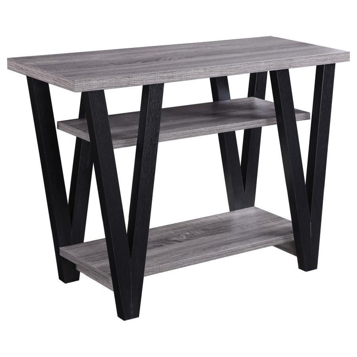 Stevens - 2-Shelf Engineered Wood Entryway Console Table - Gray - JaxCo Furniture