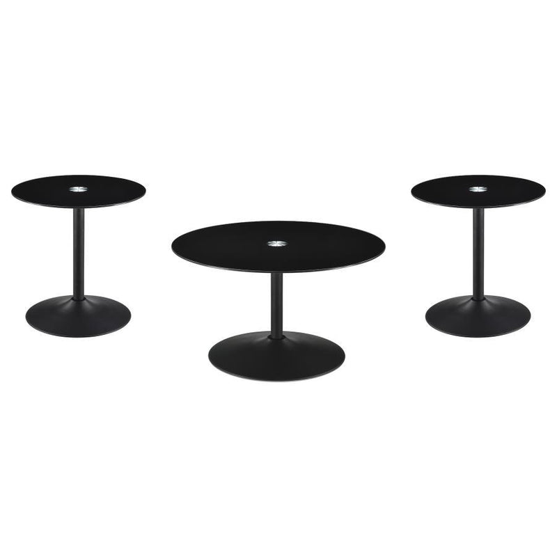 Ganso - Round Glass Top Coffee And End Table Set - JaxCo Furniture