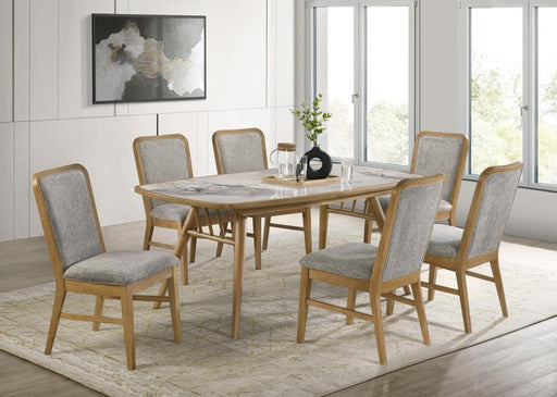 Croyden - 7 Piece Rectangular Dining Set - Gray / Weathered Natural - JaxCo Furniture