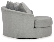 Casselbury - Cement - Oversized Swivel Accent Chair - JaxCo Furniture