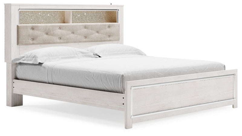 Altyra - White - King Bookcase Panel Bed - JaxCo Furniture