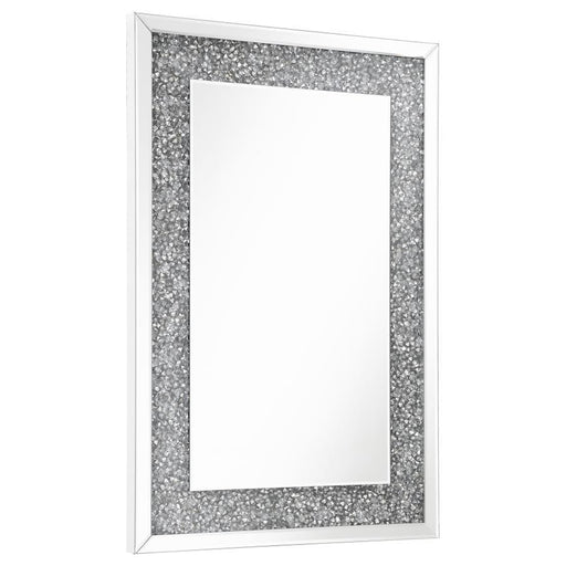 Valerie - Acrylic Crystal Wall Mirror - Silver - JaxCo Furniture